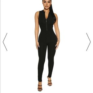 NAKED WARDROBE Zip It Down for Me Jumpsuit